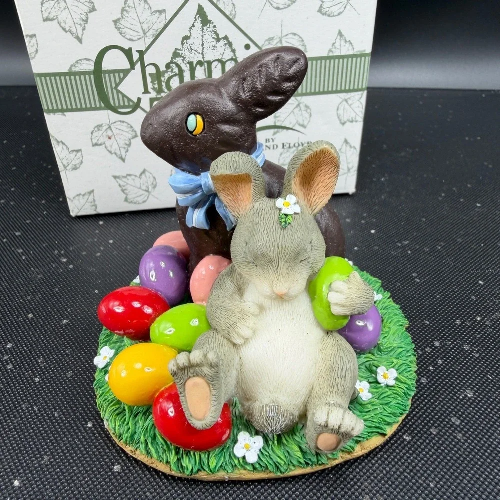 Fitz and Floyd Charming Tails Sweet Dreams Bunny Easter Egg Figurine New w Box